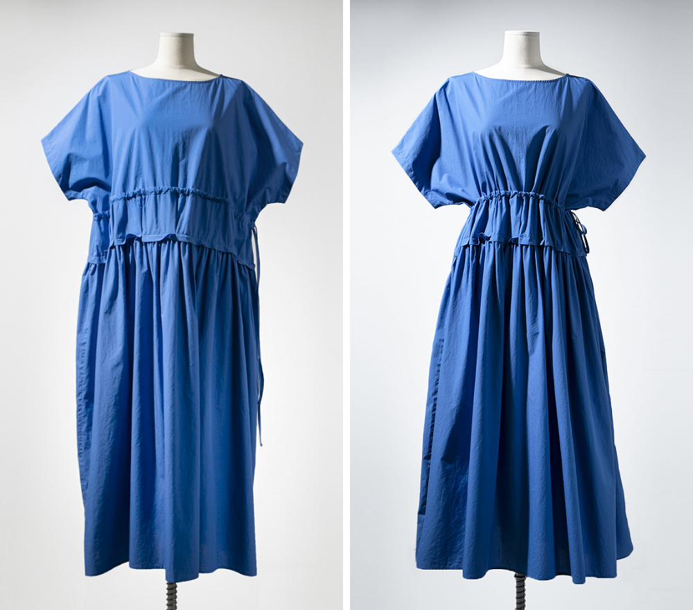 긴 드레스 네이비블루 색상 이미지-S23L39